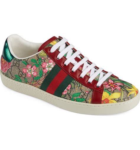 gucci women's ace gg flora sneaker|gucci ace sneakers interlocking g.